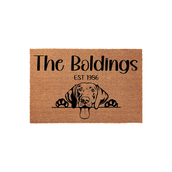 Dog Custom Last Name Doormat