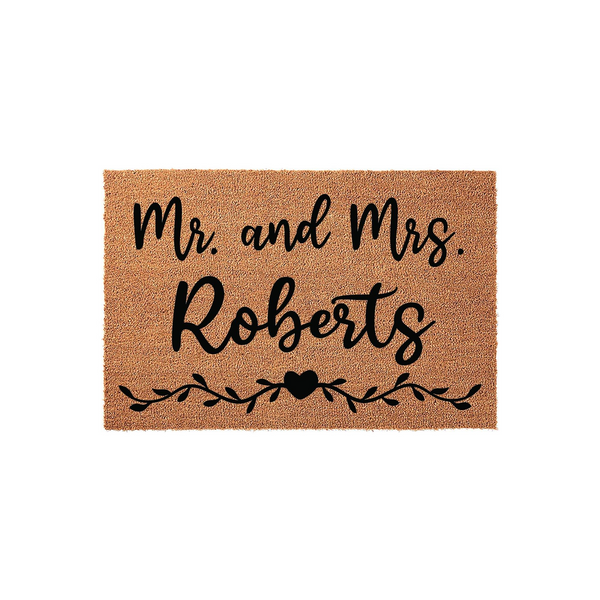 Mr. And Mrs. Personalized Family Name Doormat