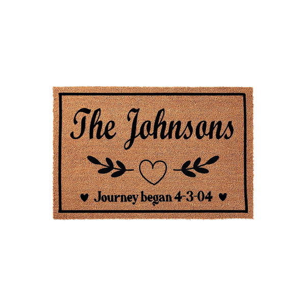 Journey Began Custom Last Name Doormat