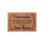 Bienvenidos Dios Bendiga Nuestro Hogar Y A Todos Los Que Entren Custom Family Name Doormat