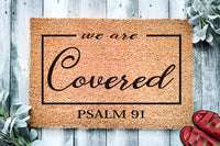 We are Covered Psalm 91 Religious Doormat | Psalms
