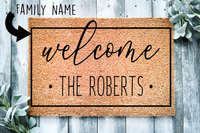 Family Name Dots Welcome DoorMat
