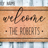 Family Name Dots Welcome DoorMat