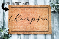 Elegant Family Name Custom Doormat
