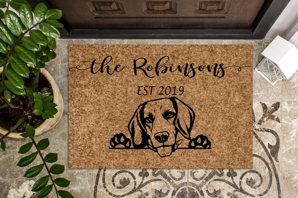 Beagle Dog Personalized Custom Doormat