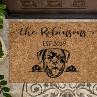 Rottweiler Personalized Doormat