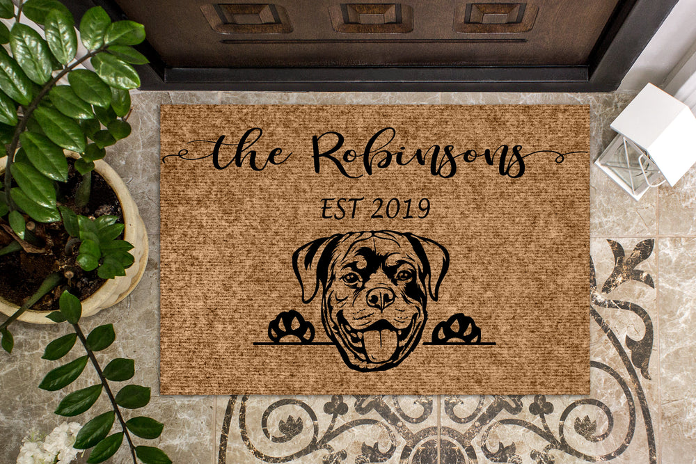 Rottweiler Personalized Doormat