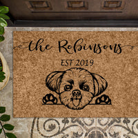 Shih Tzu Dog Personalized Doormat