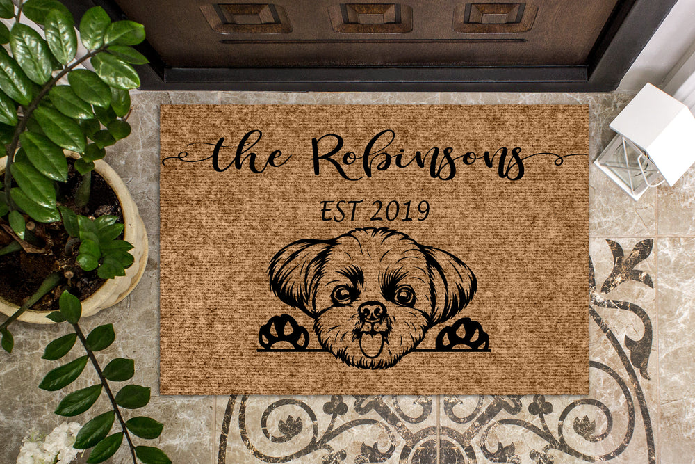 Shih Tzu Dog Personalized Doormat