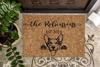 Pembroke Welsh Corgi Personalized Custom Doormat
