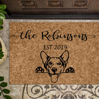 Pembroke Welsh Corgi Personalized Custom Doormat