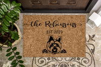 Yorkshire Terrier Dog Puppy Personalized Doormat
