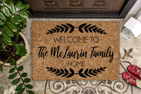 Personalized Custom Last Name Doormat
