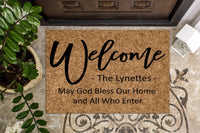 May God Bless Our Home Custom Door Mat
