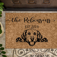 Golden Retriever Personalized Custom Doormat