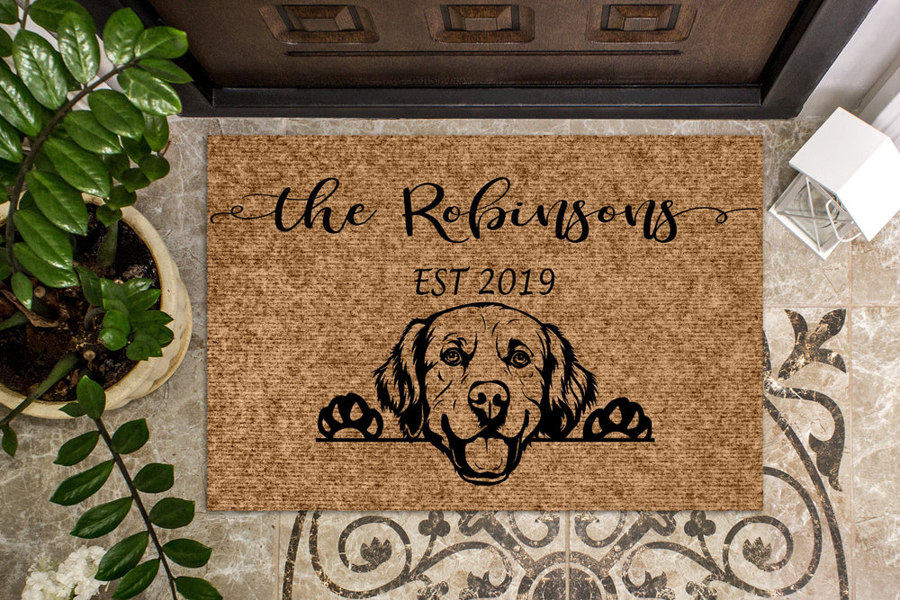 Golden Retriever Personalized Custom Doormat