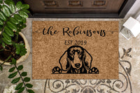 Dachshund Wiener Dog Personalized Custom Doormat
