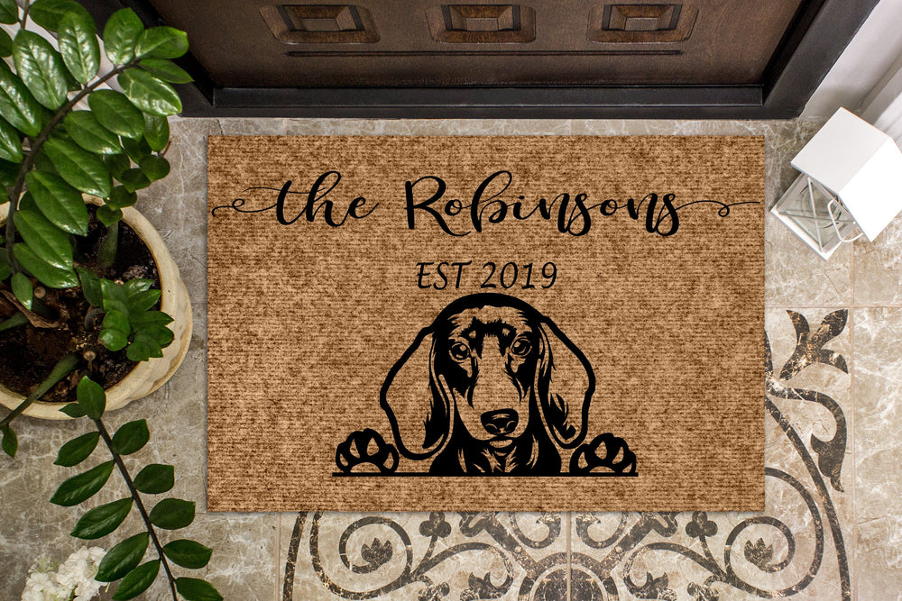 Dachshund Wiener Dog Personalized Custom Doormat