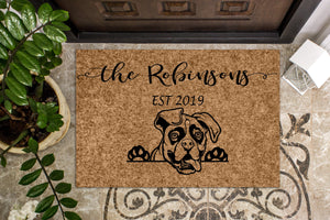 Boxer Dog Personalized Custom Doormat