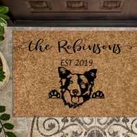 Border Collie Personalized Custom Doormat