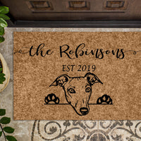 Greyhound Dog Personalized Custom Doormat