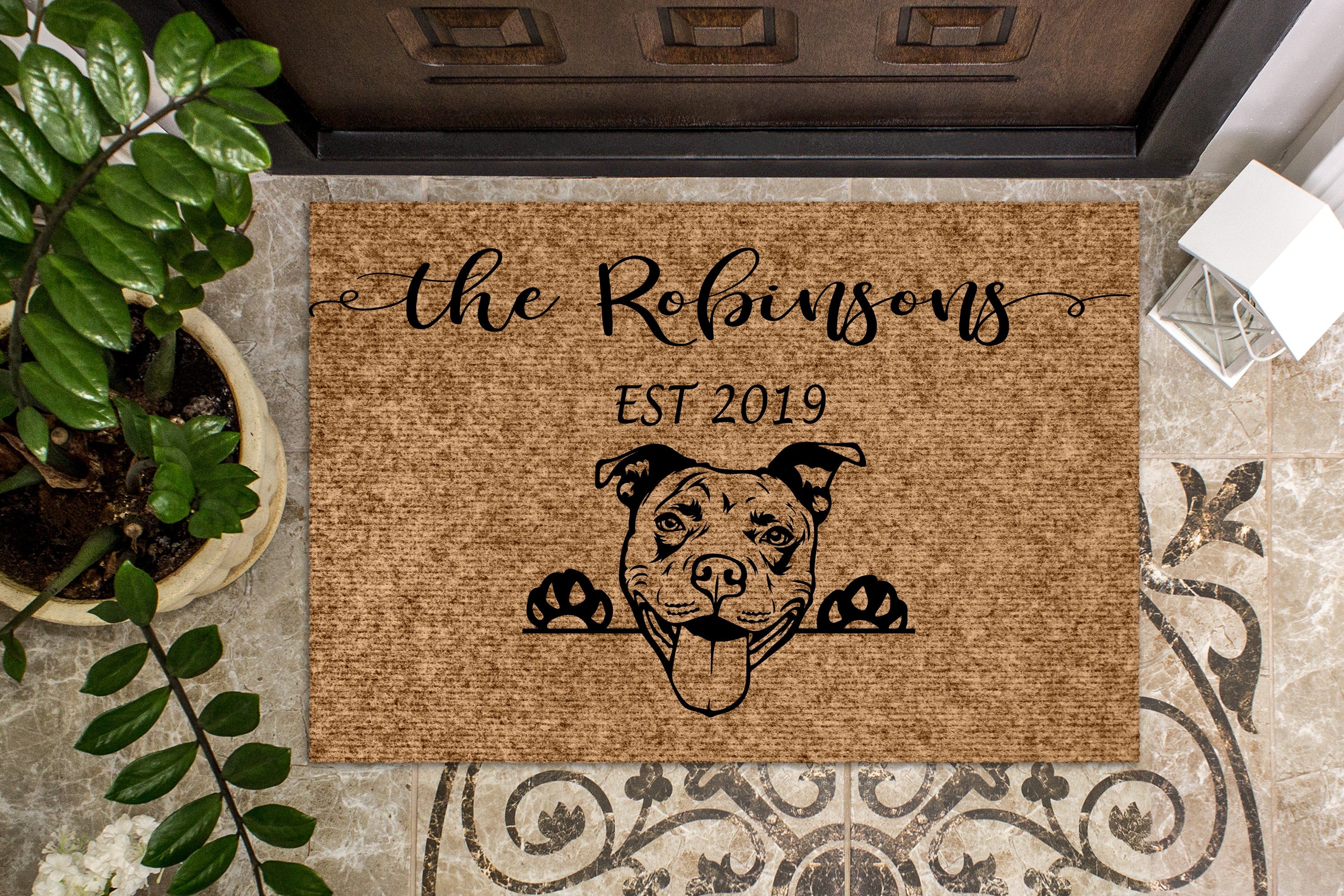 Personalized dog cheap welcome mat