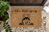 Siberian Husky Dog Puppy Personalized Doormat
