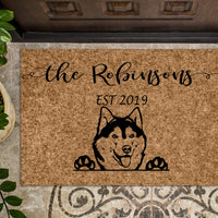 Siberian Husky Dog Puppy Personalized Doormat