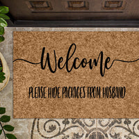 Please Hide Packages from Husband v2 Funny Doormat