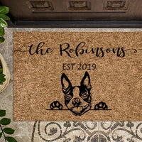 Boston Terrier Personalized Custom Doormat