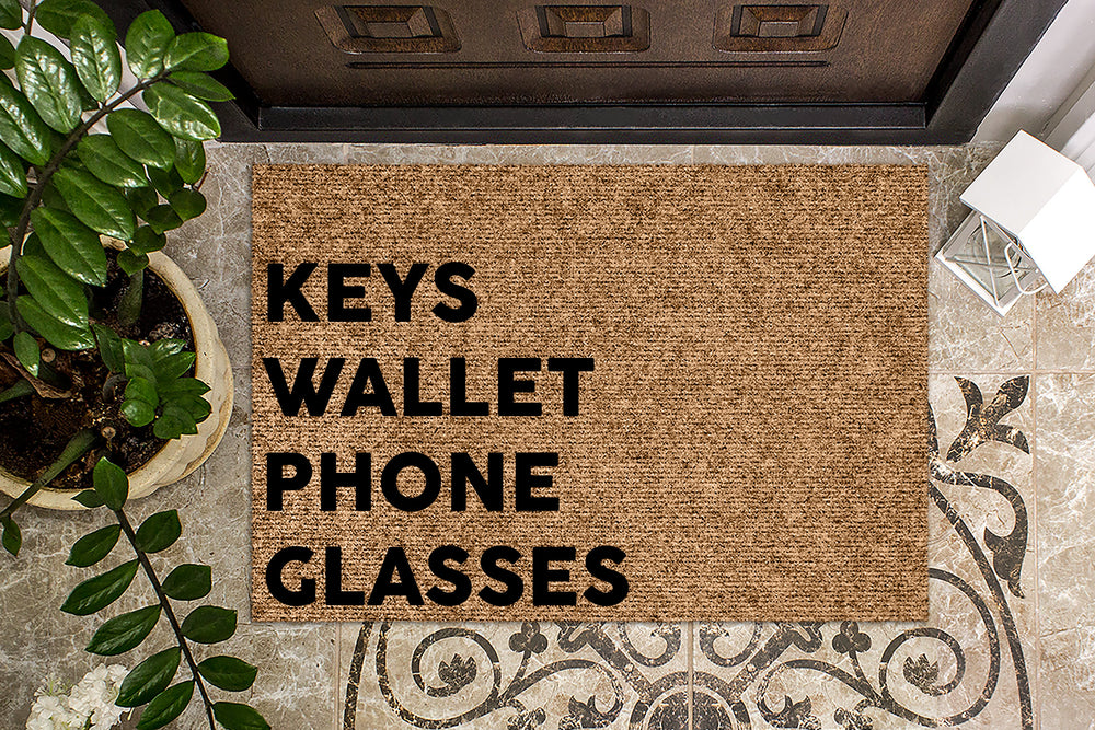 Keys Wallet Phone Glasses Doormat