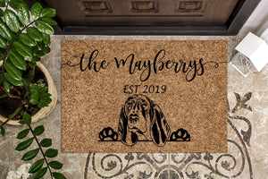 Basset Hound Personalized Custom Doormat