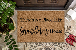 Customizable Mother's Day Gift for Grandma | There's No Place Like Grandma's | Funny Doormat | Nanny | Nana | Grammy | Granny| Door Mat