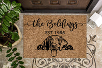 Weimaraner Dog Puppy Personalized Doormat
