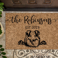 Shetland Sheepdog Personalized Door Mat