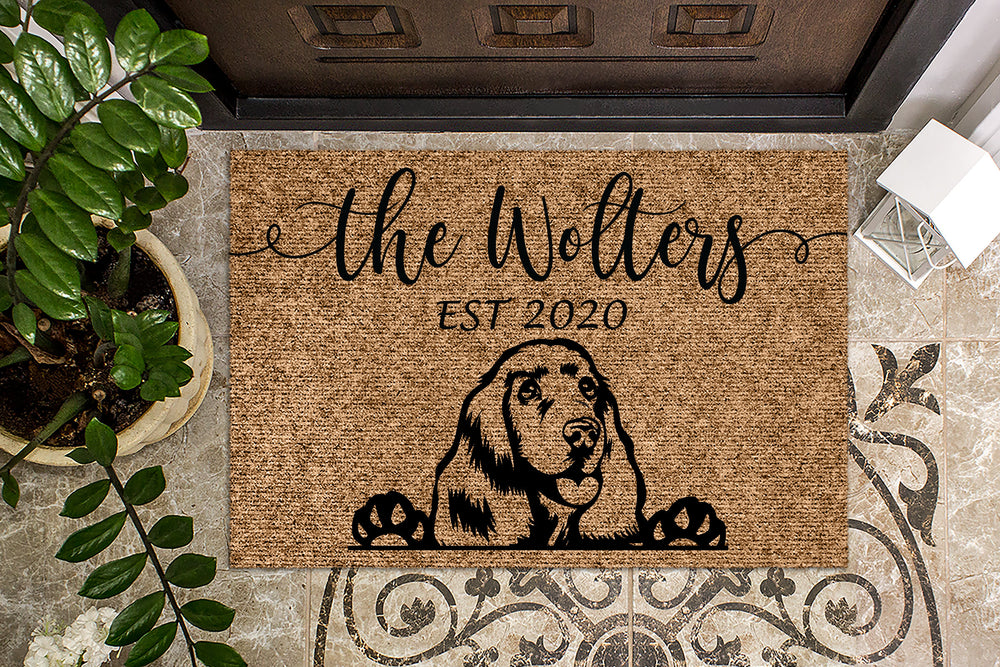 Cocker Spaniel Personalized Custom Doormat