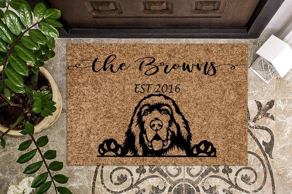 Newfoundland  | Dog | Personalized Doormat | Custom Doormat | Welcome Mat | Housewarming Gift | Closing Gift | Last Name Door Mat