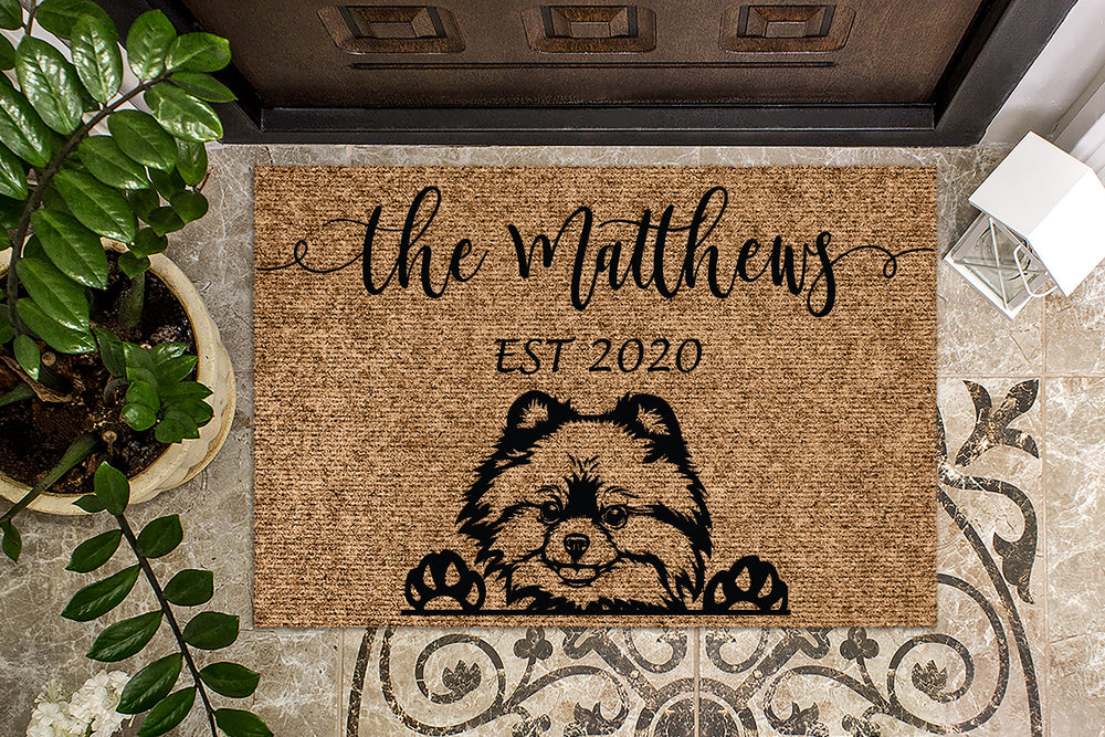 Pomeranian Personalized Door Mat