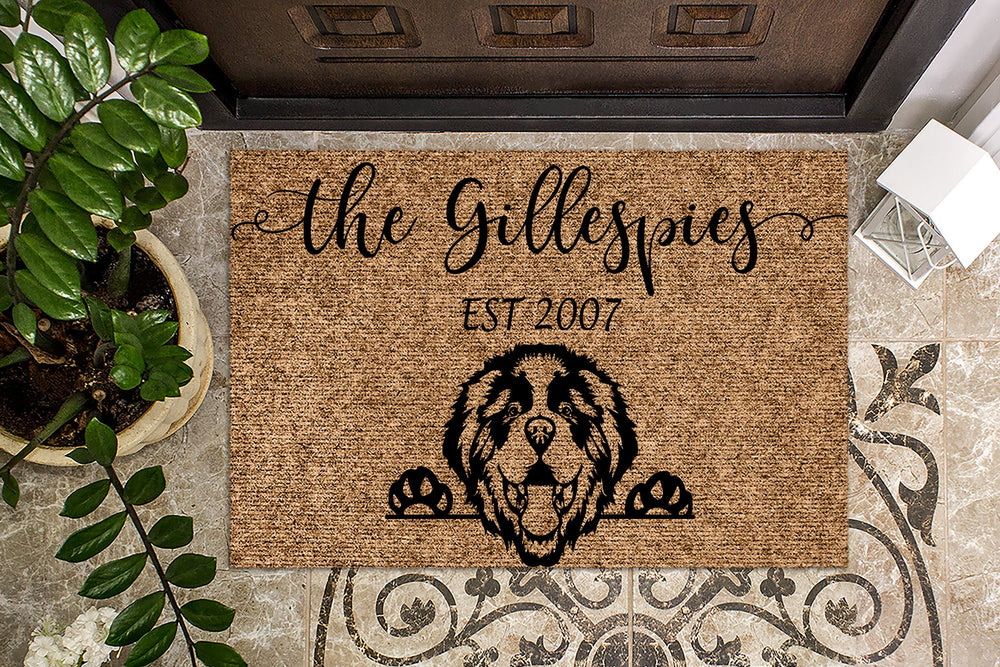 St. Saint Bernard Dog Personalized Doormat