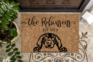 Coonhound Personalized Custom Doormat