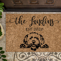 Maltese Puppy Dog Personalized Doormat