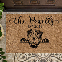 Shar Pei Personalized Doormat