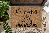 Golden Retriever v2 Personalized Custom Doormat
