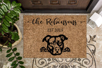 Pitbull Dog Personalized Custom Doormat v3
