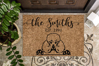 Poodle Personalized Door mat Dog
