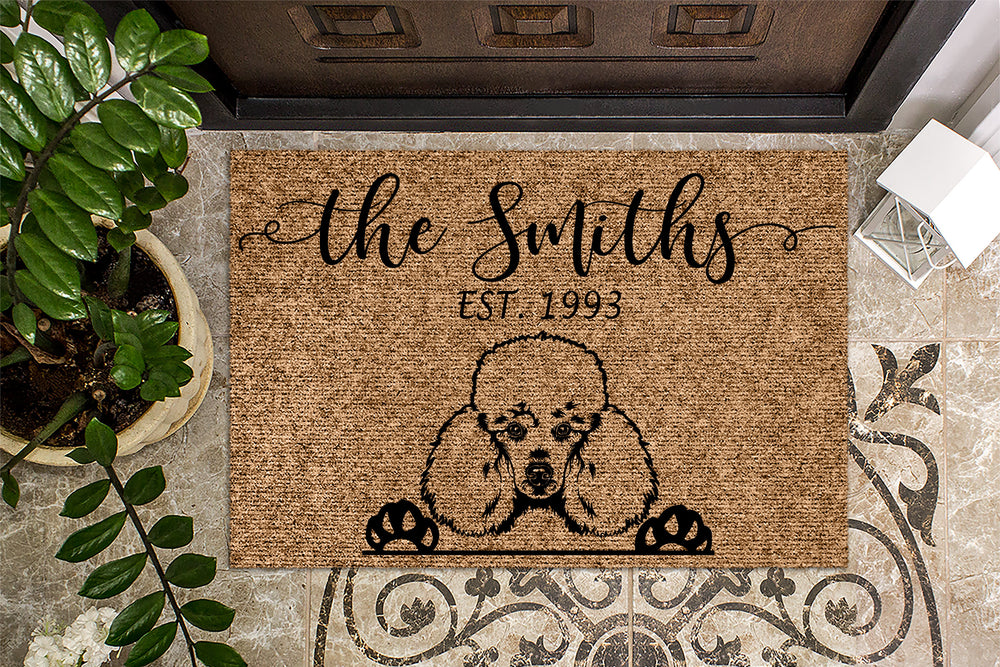 Poodle Personalized Door mat Dog