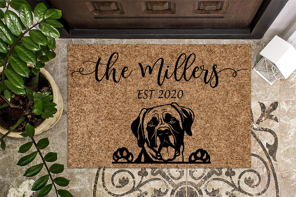 English Mastiff Personalized Custom Doormat