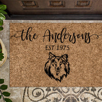 Rough Collie Dog Personalized Custom Doormat