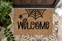 Welcome Spiderweb Halloween Door Mat
