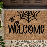 Welcome Spiderweb Halloween Door Mat